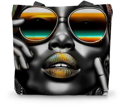 Vibrant Flow Girl Canvas Tote Bag - D'Sare