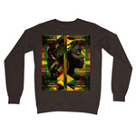 Abstract Red and Green Black Queen Fusion Crew Neck Sweatshirt