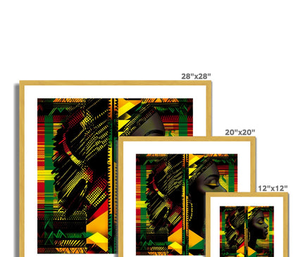 Red and Green Black Queen Fusion Antique Framed & Mounted Print