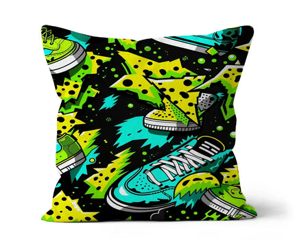 Electric Kicks Art: Urban Pop Art Explosion, Graffiti  Cushion - D'Sare
