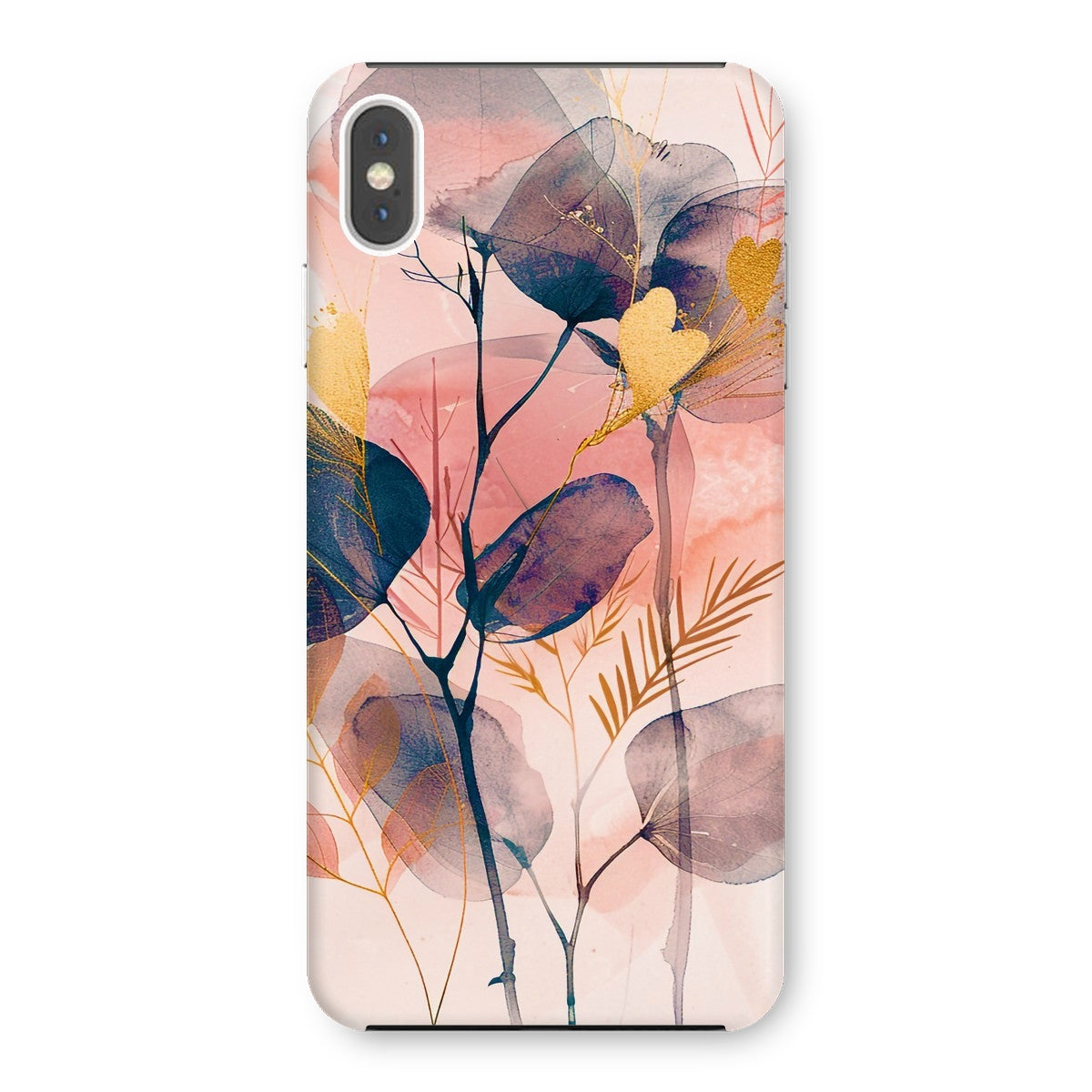 Peachy Blue Golden Flora Escape  Snap Phone Case - D'Sare