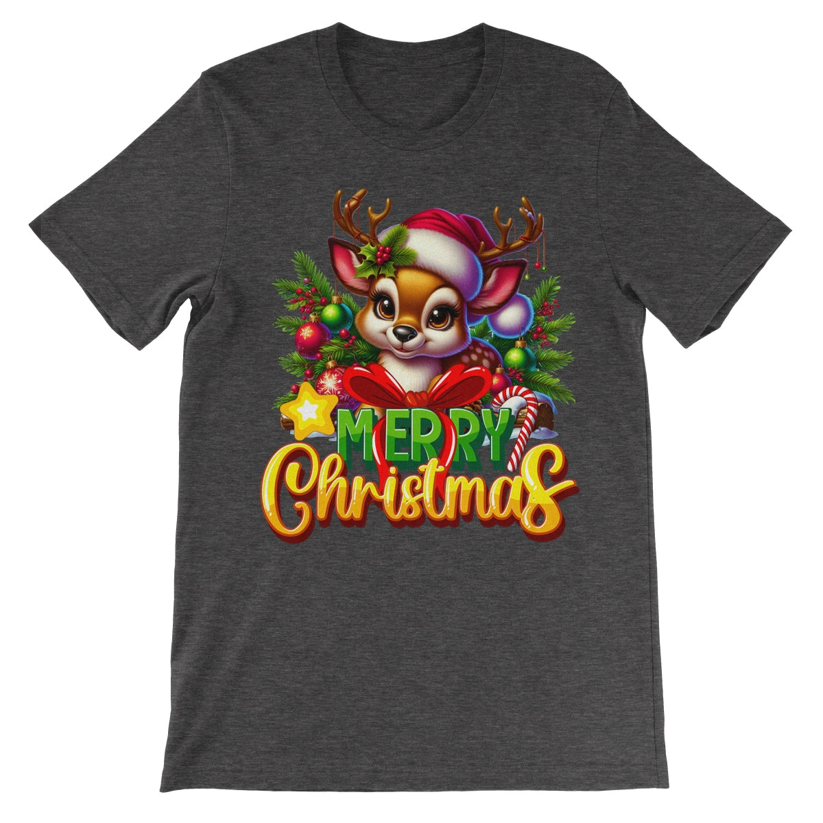 Reindeer Merry Christmas  Unisex Short Sleeve T-Shirt