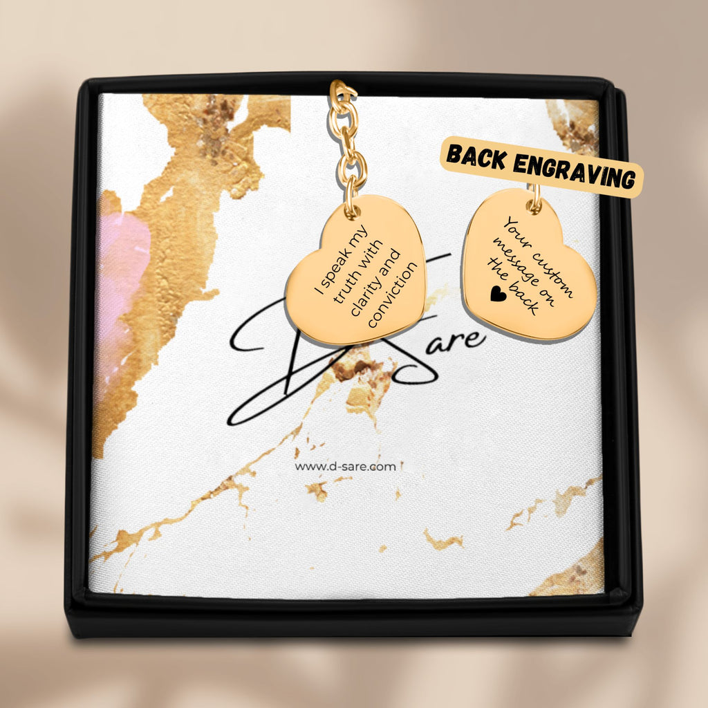 Affirming Her Voice: I Speak My Truth With Clarity And Conviction Heart Keychain