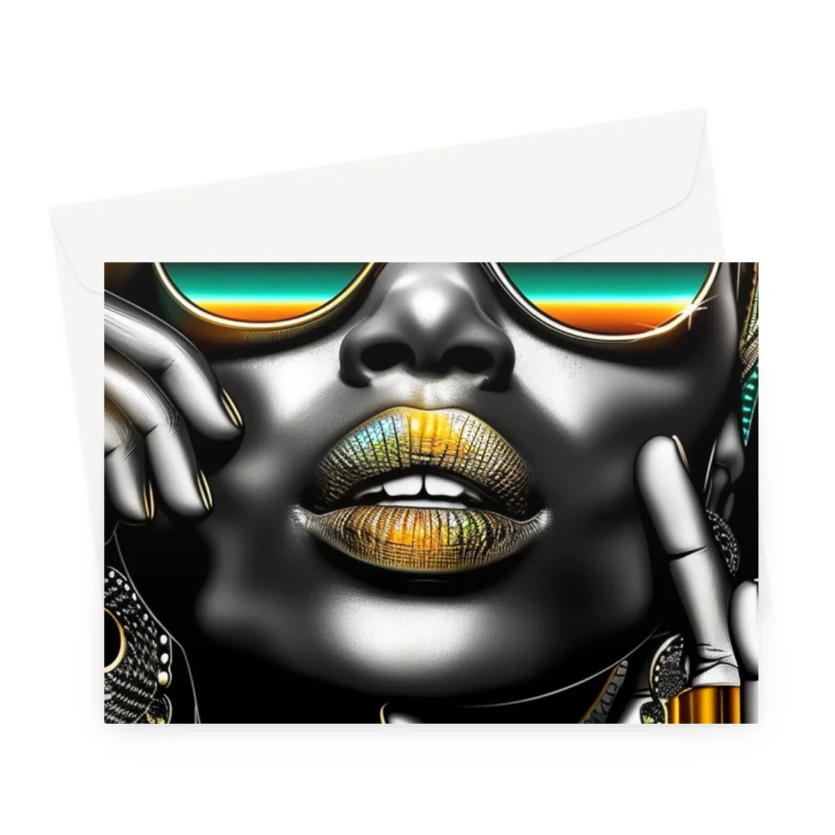 Vibrant Flow Girl Greeting Card - D'Sare