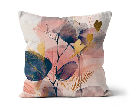 Peachy Blue Golden Flora Escape  Cushion - D'Sare