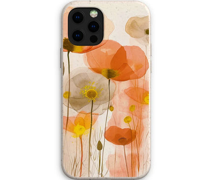 Poppy Echoes Golden Peach Escape 06 Eclectic Art Eco Phone Case - D'Sare