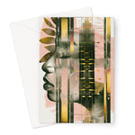 Echoes of Life: Afrocentric Meditation Peach and Gold Abstract Art Eclectic  Greeting Card