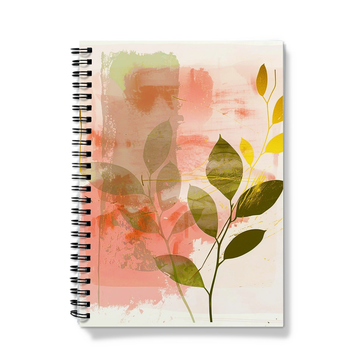 Peach Golden Leafy Escape 06 Eclectic Art Notebook - D'Sare