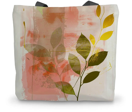 Peach Golden Leafy Escape 06 Canvas Tote Bag - D'Sare