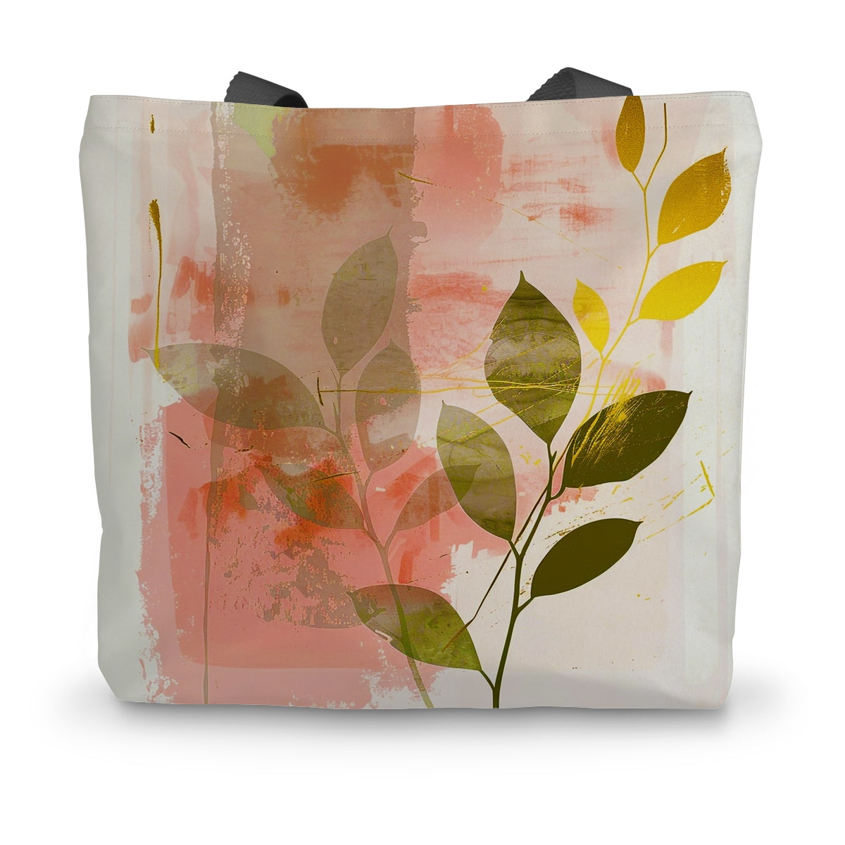 Peach Golden Leafy Escape 06 Canvas Tote Bag - D'Sare