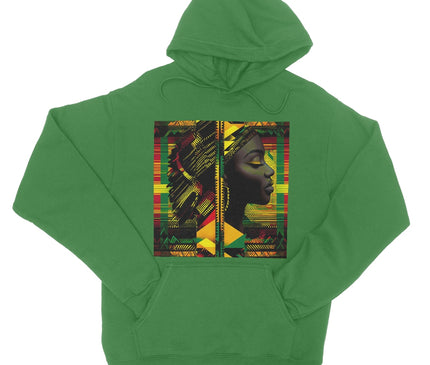 Abstract Red and Green Black Queen Fusion College Hoodie