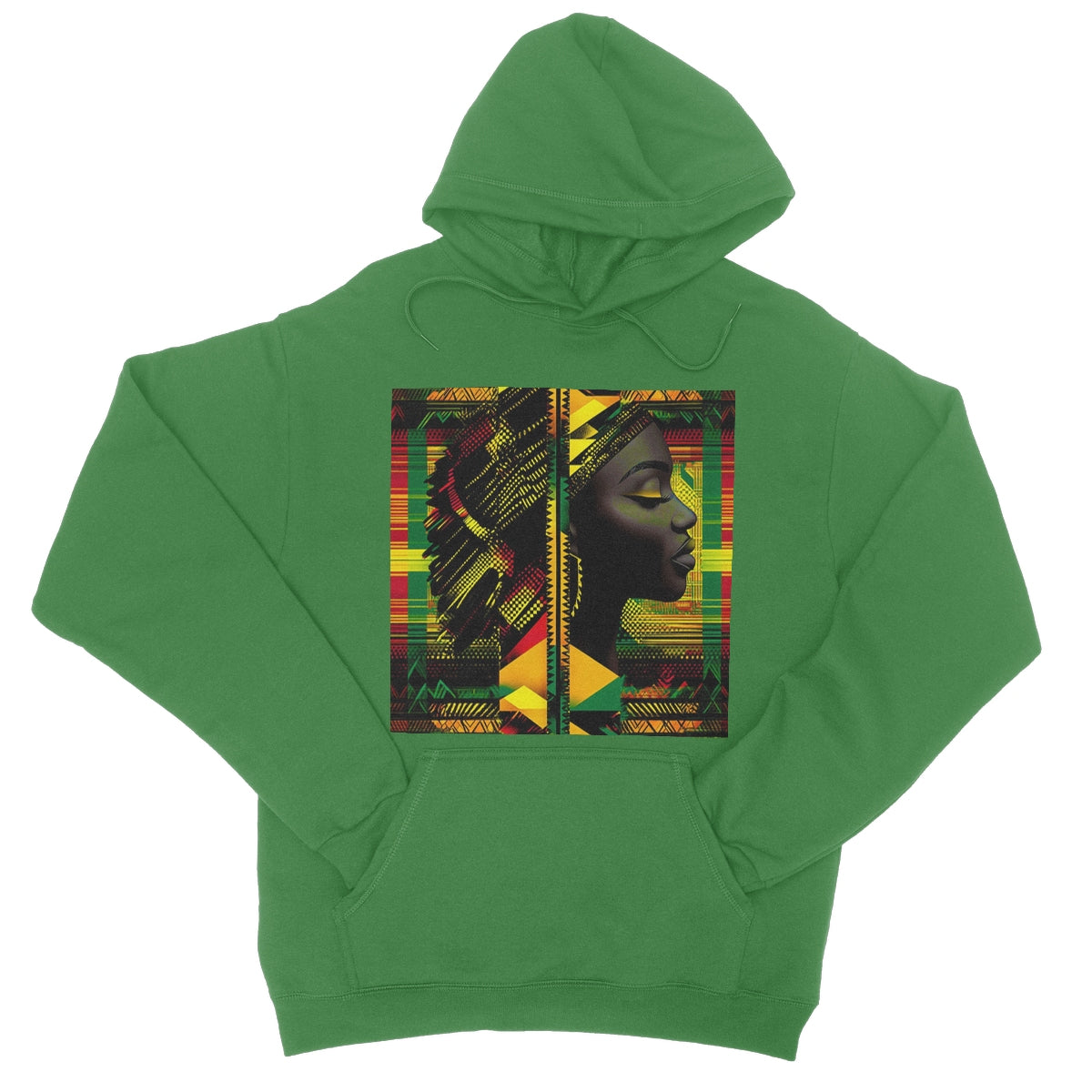 Abstract Red and Green Black Queen Fusion College Hoodie