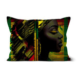 Abstract Red and Green Black Queen Fusion Cushion