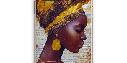 Elegant African Woman Portrait with Gold Headwrap Eco Phone Case by Prodigi