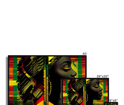 Abstract Red and Green Black Queen Fusion Framed Print