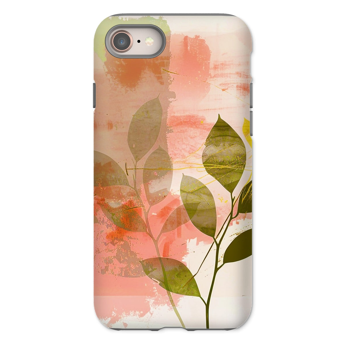 Peach Golden Leafy Escape 06 Tough Eclectic Art Phone Case - D'Sare