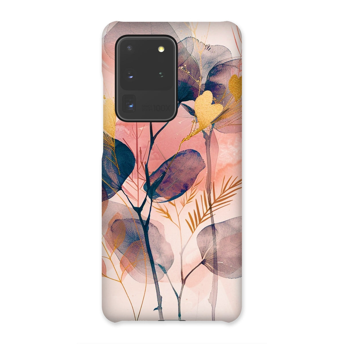 Peachy Blue Golden Flora Escape  Snap Phone Case - D'Sare