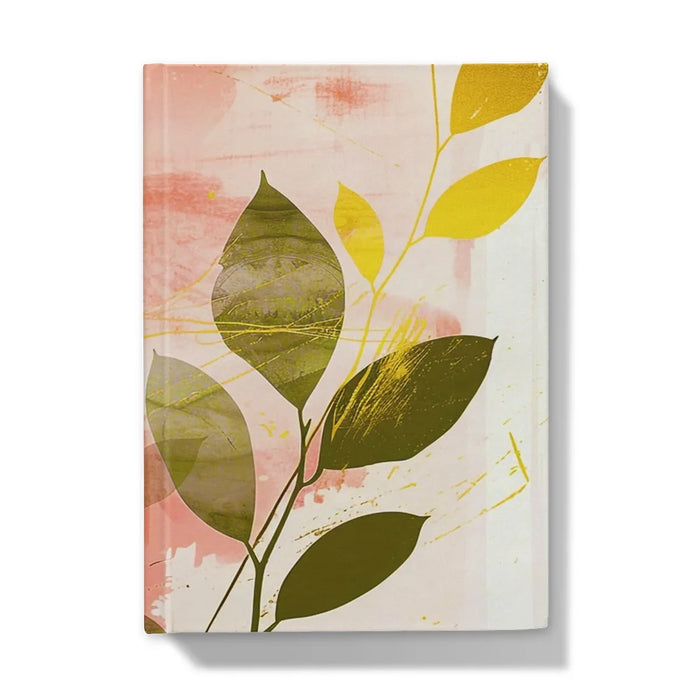 Peach Golden Leafy Escape 06 Eclectic Art Hardback Journal