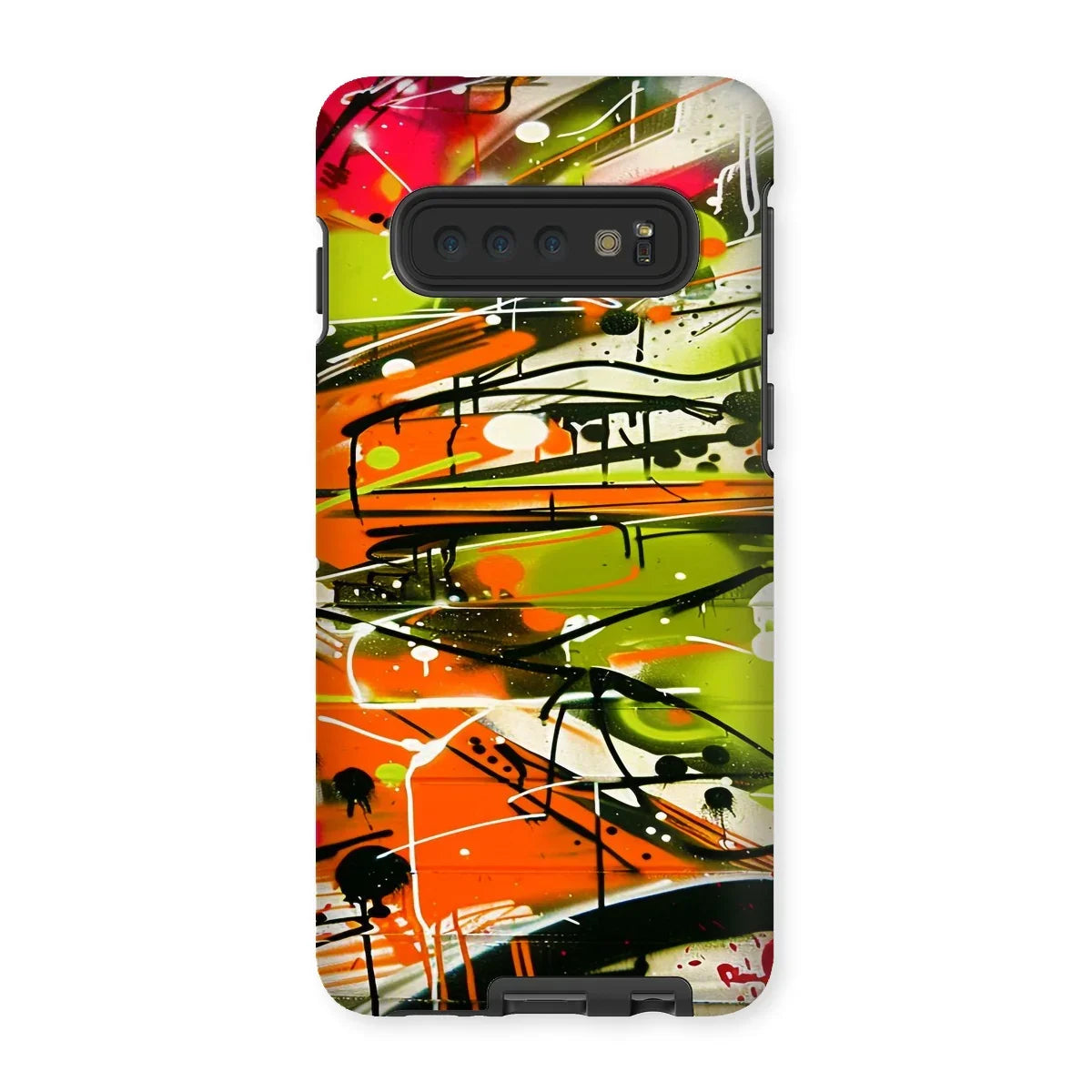 Neon Splatter Symphony: Urban Graffiti Art Tough Phone Case - D'Sare
