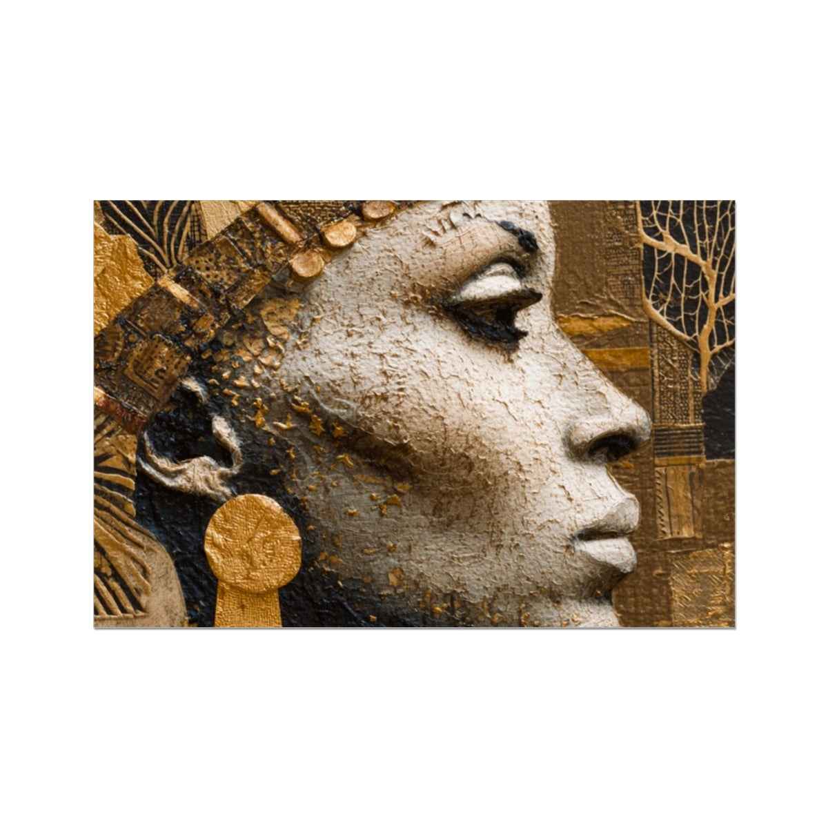 Afrocentric Golden Empress Giclee Print on Hahnemuhle German Etching Paper
