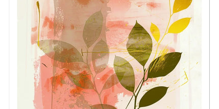 Peach Golden Leafy Escape 06 Eclectic Art Sticker by Prodigi