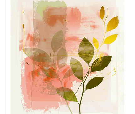 Peach Golden Leafy Escape 06 Eclectic Art Sticker - D'Sare