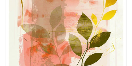 Peach Golden Leafy Escape 06 Eclectic Art Sticker by Prodigi