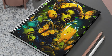 Bioluminescent Dreams: Monarch Butterfly Alchemist - Vibrant Fantasy Spiral Notebook for Creative Minds - D'Sare