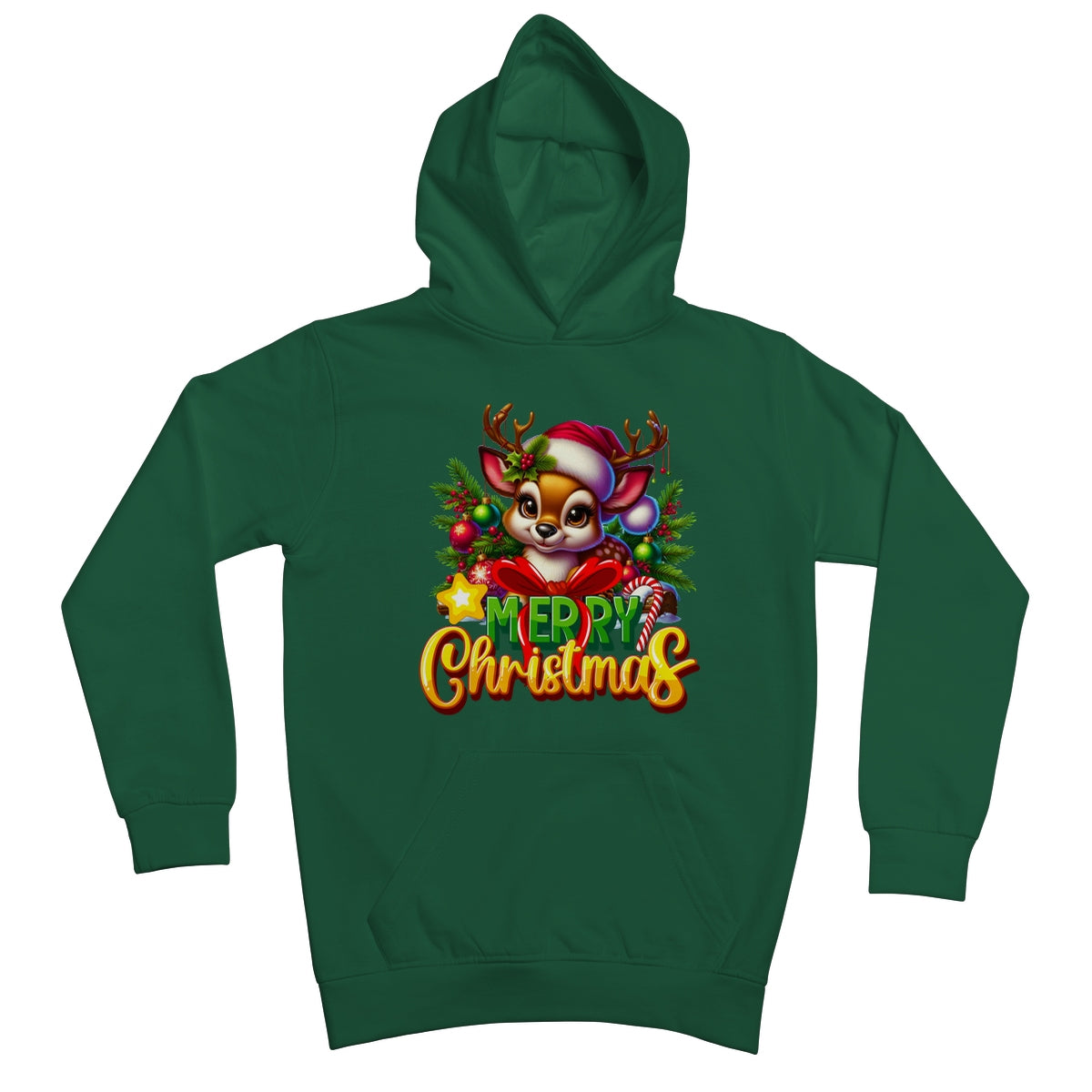 Reindeer Merry Christmas  Kids Hoodie