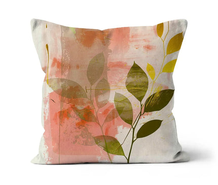 Peach Golden Leafy Escape 06 Cushion - D'Sare