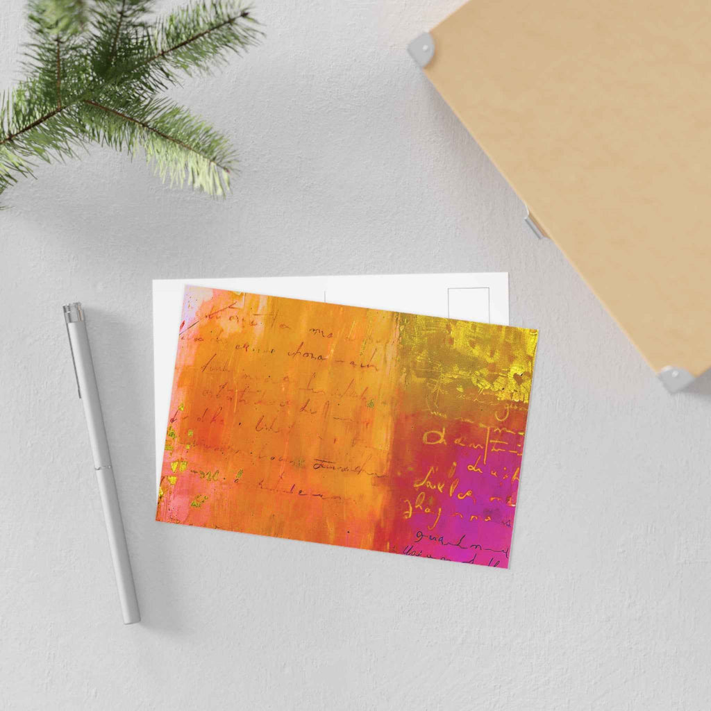 Fine Art Postcards — Warm Amber Serenade Eclectic Art Set