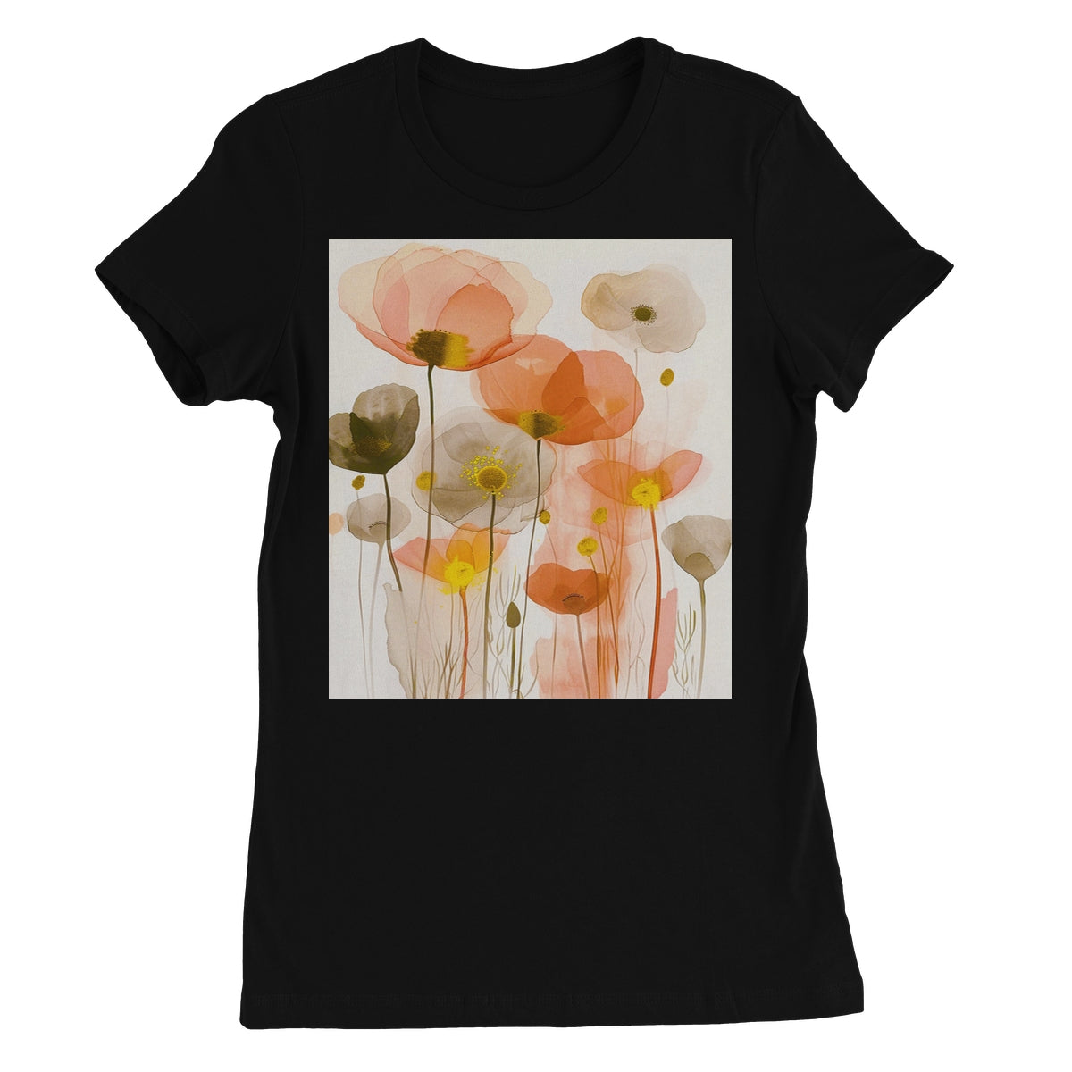 Poppy Echoes Golden Peach Escape  Women's Favourite T-Shirt - D'Sare