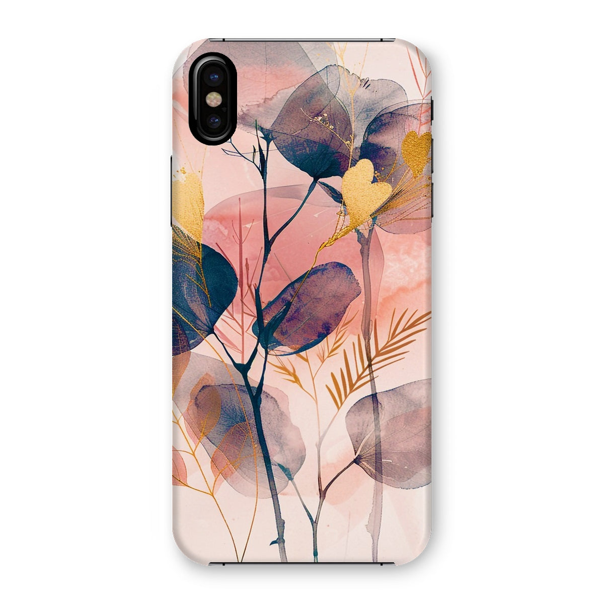 Peachy Blue Golden Flora Escape  Snap Phone Case - D'Sare