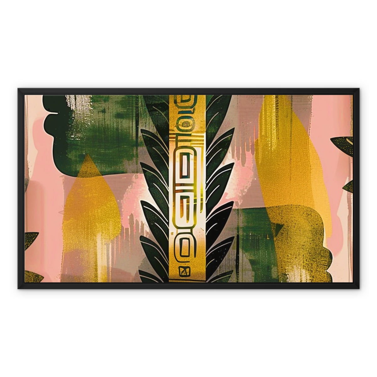 Echos of Duality Golden Pink Reflection Framed Canvas