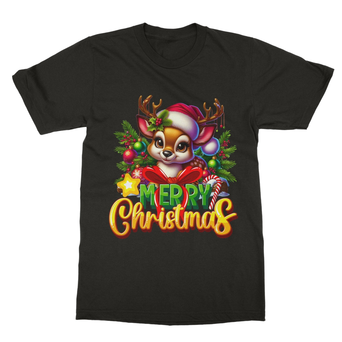 Reindeer Merry Christmas  Softstyle T-Shirt