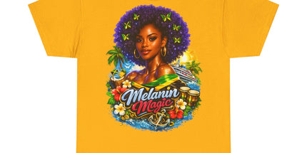 Melanin Magic Jamaica Portrait T-Shirt — Afrocentric Floral Tee