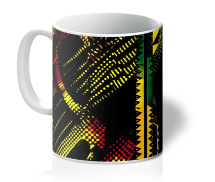 Abstract Red and Green Black Queen Fusion Mug