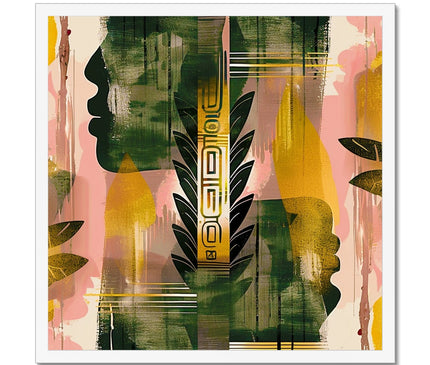 Echos of Duality Golden Pink Reflection Framed Print