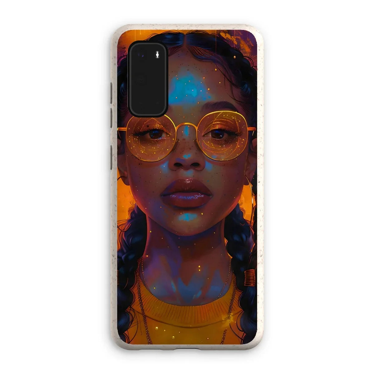 Solar Flare Radiant Soul  Beautiful Black Girl  Eco Phone Case - D'Sare