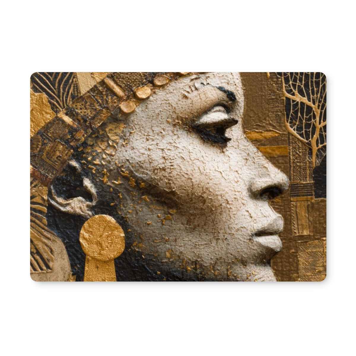 Afrocentric Golden Empress Placemat Rectangle With Gloss Finish And Cork Back