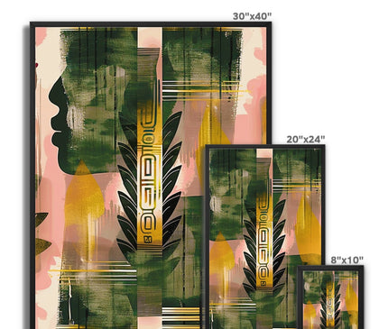 Echos of Duality Golden Pink Reflection Framed Canvas