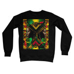 African Print Red Green Yellow Twin Energy  Crew Neck Sweatshirt - D'Sare