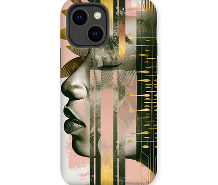 Peach and Gold Abstract Tough Phone Case