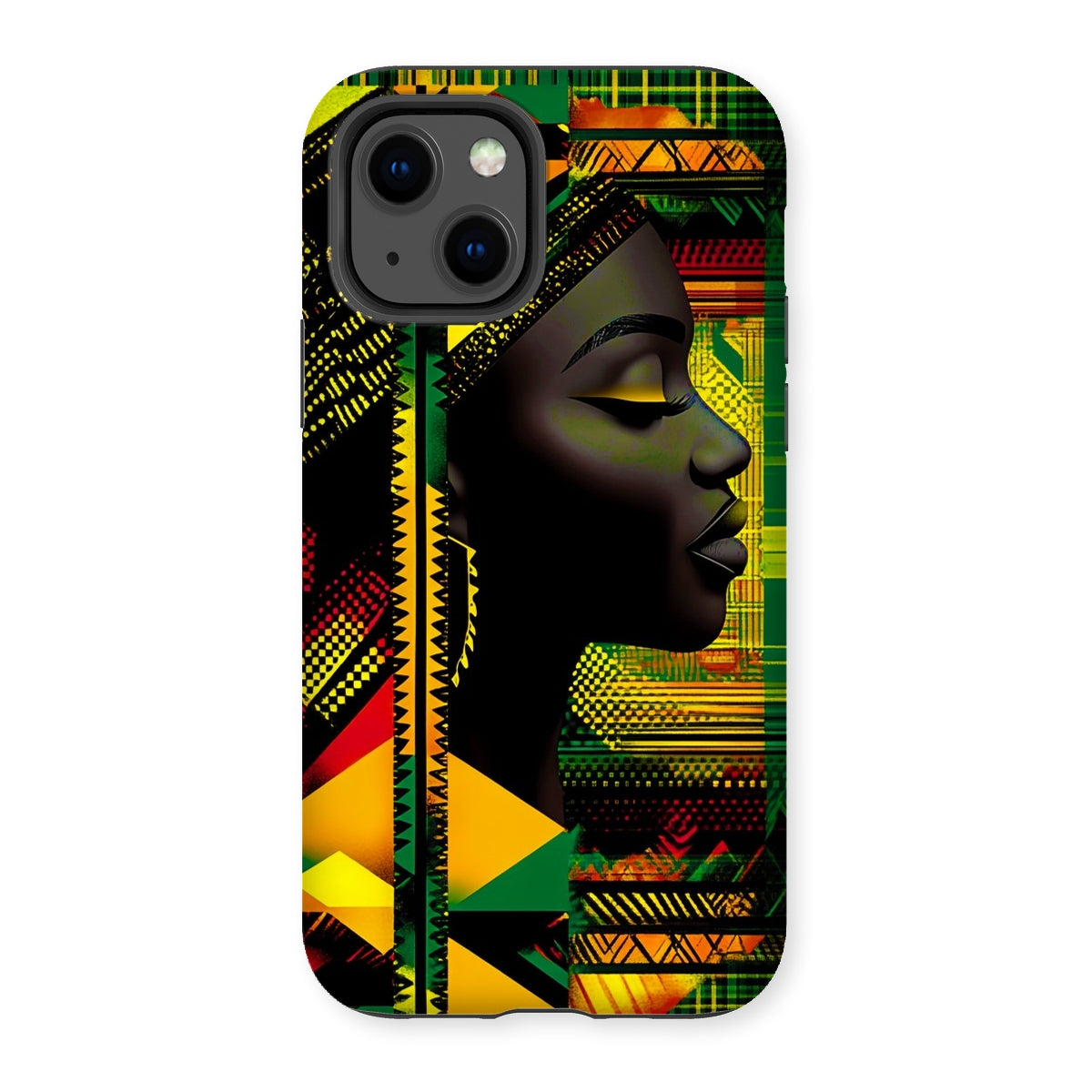 Abstract Red and Green Black Queen Fusion Tough Phone Case