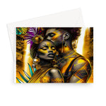 Golden Embrace Majestic Love Waterfall Greeting Card - D'Sare