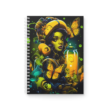 Bioluminescent Dreams: Monarch Butterfly Alchemist - Vibrant Fantasy Spiral Notebook for Creative Minds