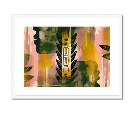 Echos of Duality Golden Pink Reflection Framed & Mounted Print