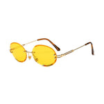 Luxury Rimless Steampunk Men Sunglasses  Fashion Oval Designer Women Sun Glasses Punk New Designer Shades