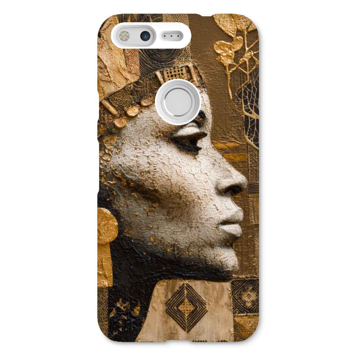 Afrocentric Golden Empress Snap On Phone Case Slim Fit Shatterproof