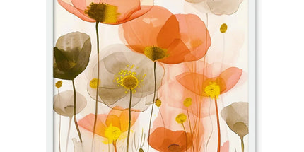 Poppy Echoes Golden Peach Escape Framed Photo Tile by Prodigi